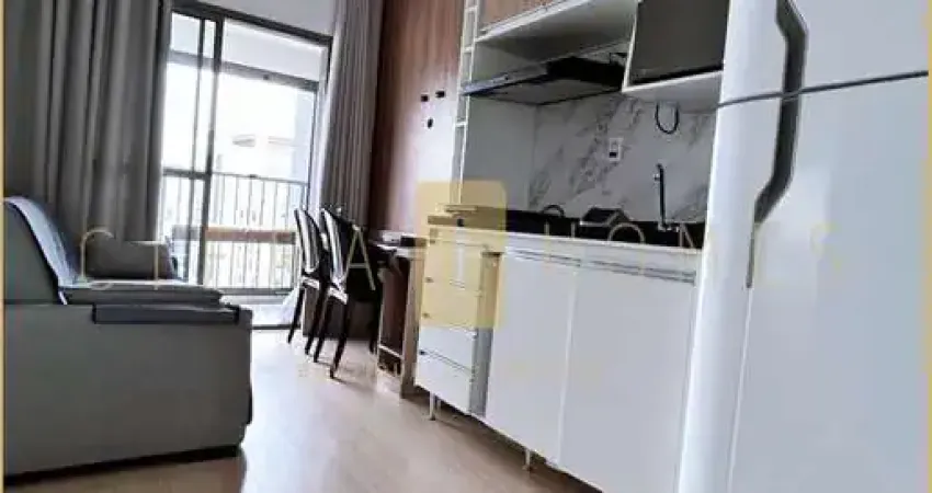 Apartamento para locação, mobiliado, Novo, de 34m² com 1 Dormitório, Sacada, Ar-Condicionado e Exce