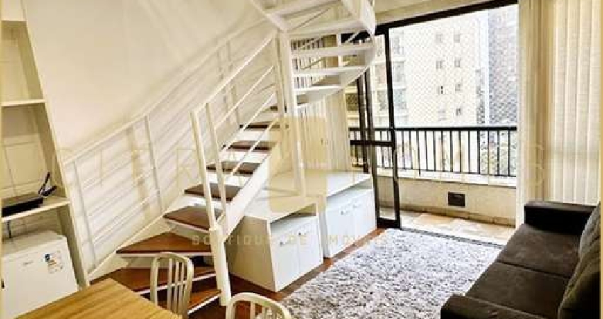 Apartamento duplex para locação, com 1 suíte, vaga de garagem e cozinha equipada em condomínio com