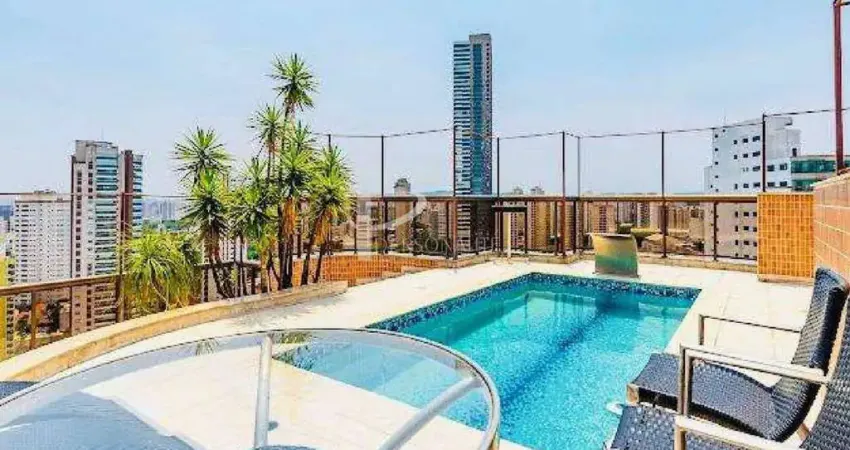 Cobertura à venda e para locação, com 335m², 4 dormitórios sendo 3 suítes e 5 vagas de garagem - anália franco - sp.