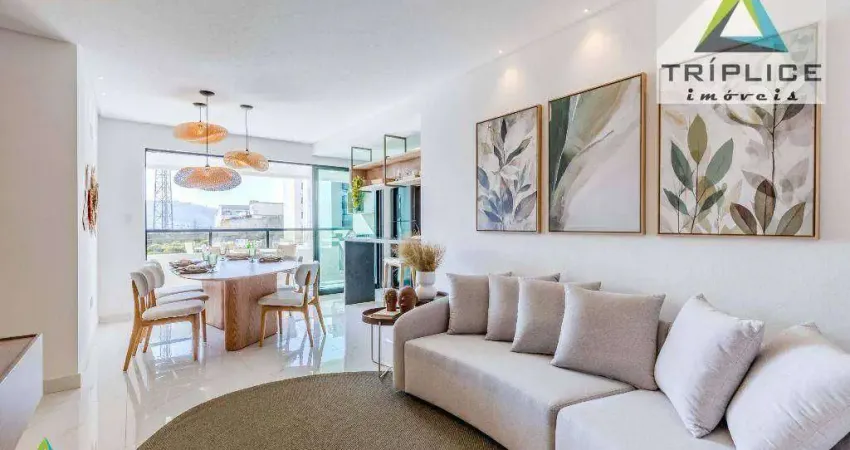 Apartamento 2 quartos com suíte, varanda gourmet, 2 ou 3 vagas paralelas, vista definitiva, lazer completo e localização privilegiada.
