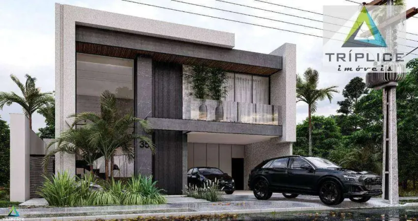 Casa de alto padrão, 4 suítes, suíte master, sala com pé direito duplo, espaço gourmet, piscina. Condomínio clube Estrela Alta.