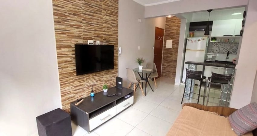 1 dorm. mobiliado em frente á praia