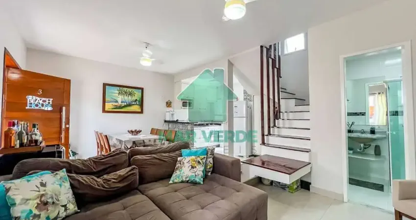 Sobrado triplex mobiliado com 2 suítes em condomínio fechado a 800m da praia do massaguaçu