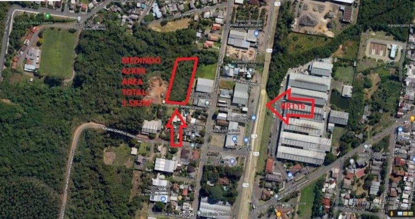 Terreno com 3.583m² as margens da BR116, em Estância Velha/RS