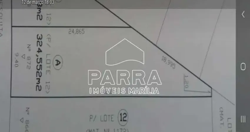 VENDE-SE TERRENO NO JARDIM MARIA IZABEL - MARILIA/SP