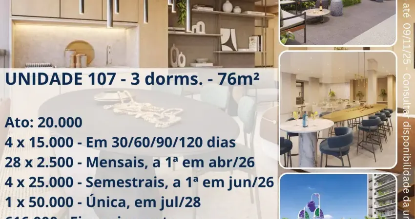Eztec saúde | 76m², 2 dorms – lazer de alto padrão na av. fagundes filho, perto do metrô!
