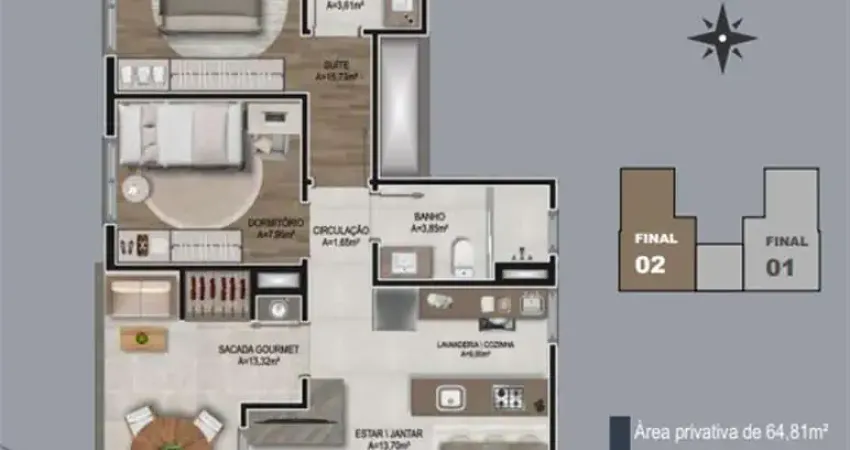 Apartamento com 2 quartos à venda no São Virgílio, Caxias do Sul 