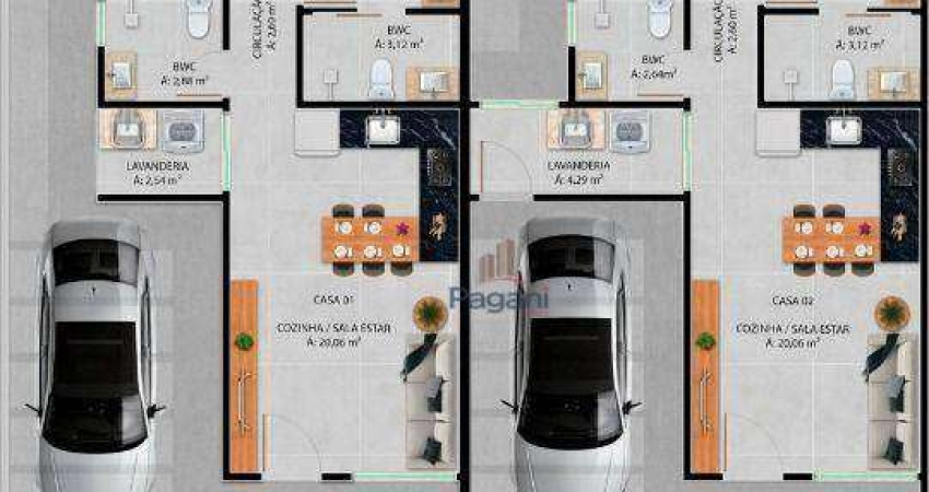 Casa com 2 dormitórios à venda, 80 m² por R$ 405.990,00 - Forquilhas - São José/SC