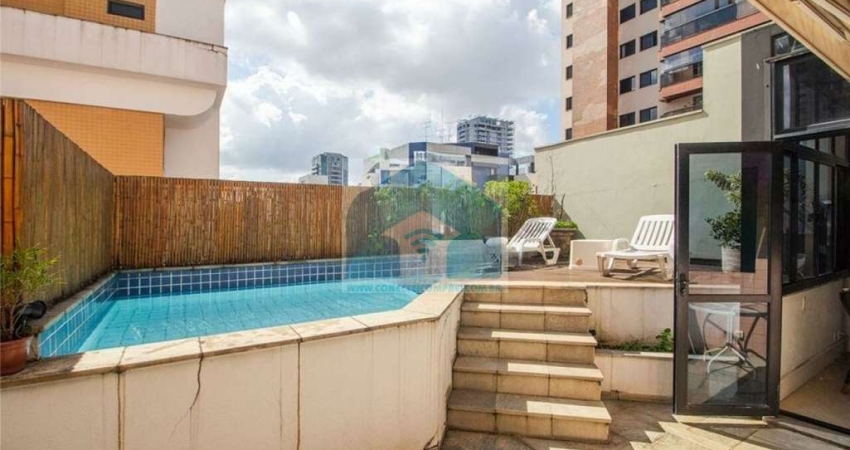 Cobertura penthouse Brooklin ,4 dormitorios, 2 suites ,3 vagas  195m² com piscina  e churrasqueira.