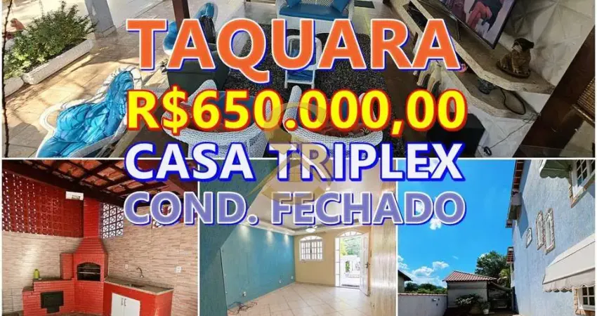 Selano vende casa triplex em condomínio na taquara!! linda casa na estrada outeiro santo!