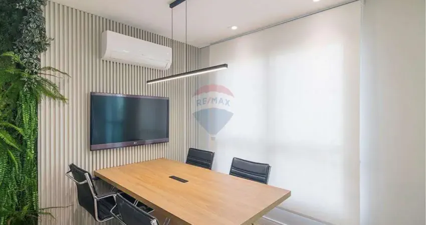 Sala comercial de 38,27 m² para locação, MOBILIADA, móveis planejados e ótima localização no moderno Conjunto Cidade Viva Office.