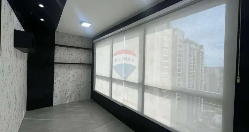 Sala comercial de 37,25 m² para LOCAÇÃO, salas individuzliadas, OTIMA LOCALIZAÇÃO, piso laminado, ar condicionado e sacada.