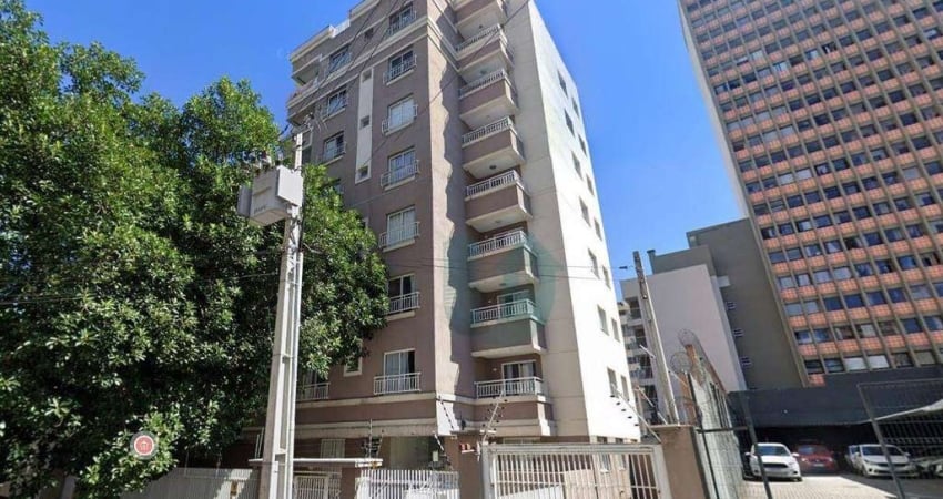 Apartamento mobiliado de 1 quarto com sacada, 1 vaga coberta, face leste e de frente para a rua - Centro