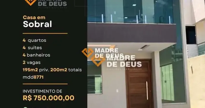 Casa em condomínio fechado com 4 quartos à venda na Viviane Aguiar Holanda, 1076, Nossa Senhora de Fátima, Sobral