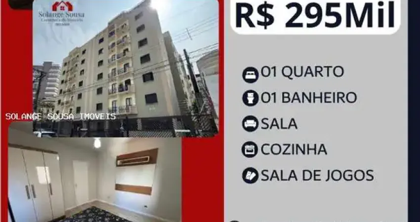 Apartamento para venda em praia grande, caiçara, 1 dormitório, 1 banheiro, 1 vaga