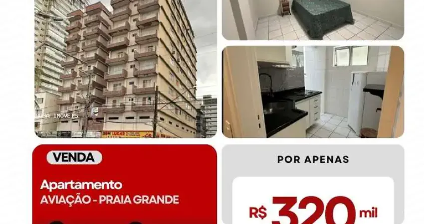 Apartamento para venda em praia grande, aviação, 1 dormitório, 1 banheiro, 1 vaga