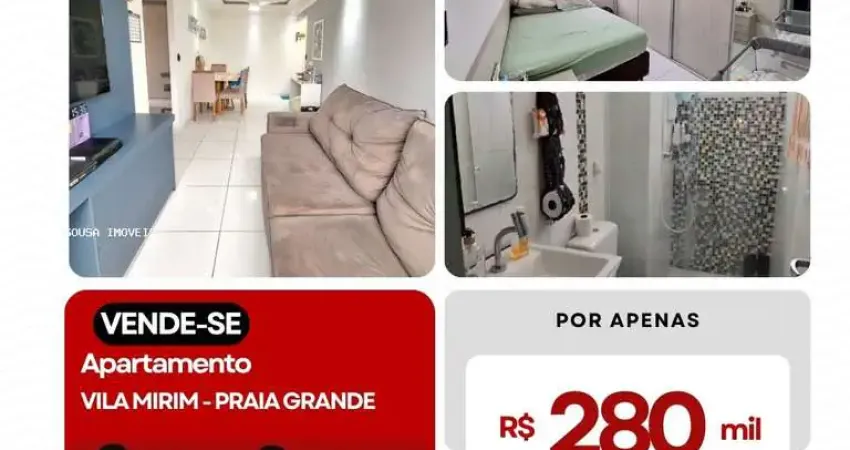 Apartamento para venda em praia grande, mirim, 2 dormitórios, 1 banheiro, 1 vaga