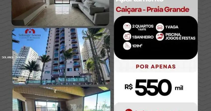 Apartamento para venda em praia grande, caiçara, 2 dormitórios, 1 suíte, 1 banheiro, 1 vaga