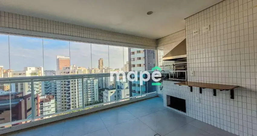 Apartamento com 3 dormitórios para alugar, 143 m² por r$ 13.000,00/mês - boqueirão - santos/sp