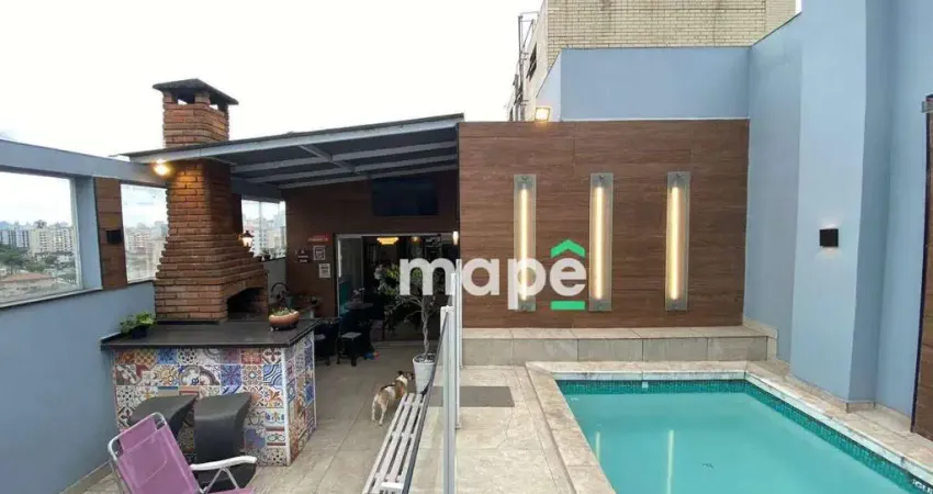 Cobertura com 2 dormitórios à venda, 254 m² por r$ 1.950.000,00 - macuco - santos/sp