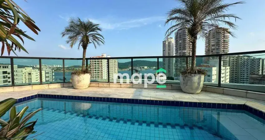 Cobertura com 5 dormitórios à venda, 490 m² por r$ 3.200.000,00 - ponta da praia - santos/sp