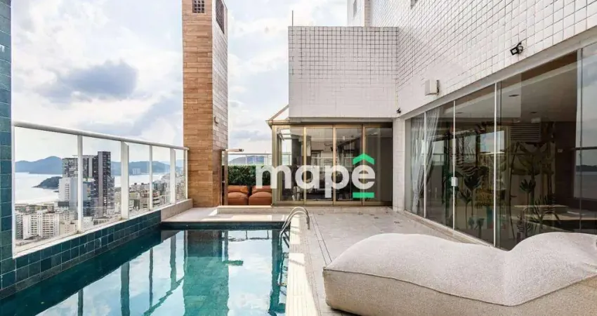 Cobertura, 382 m² - venda por R$ 8.590.000,00 ou aluguel por R$ 52.100,00/mês - Gonzaga - Santos/SP