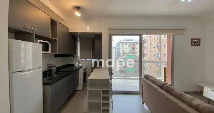 Apartamento com 1 dormitório para alugar, 45 m² por r$ 5.600,00/mês - boqueirão - santos/sp