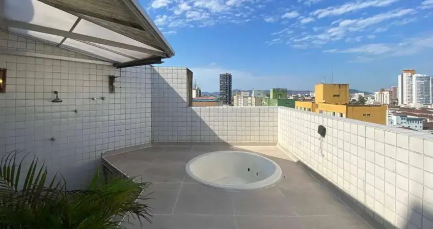 Cobertura com 3 dormitórios à venda, 146 m² por r$ 735.000,00 - vila mathias - santos/sp