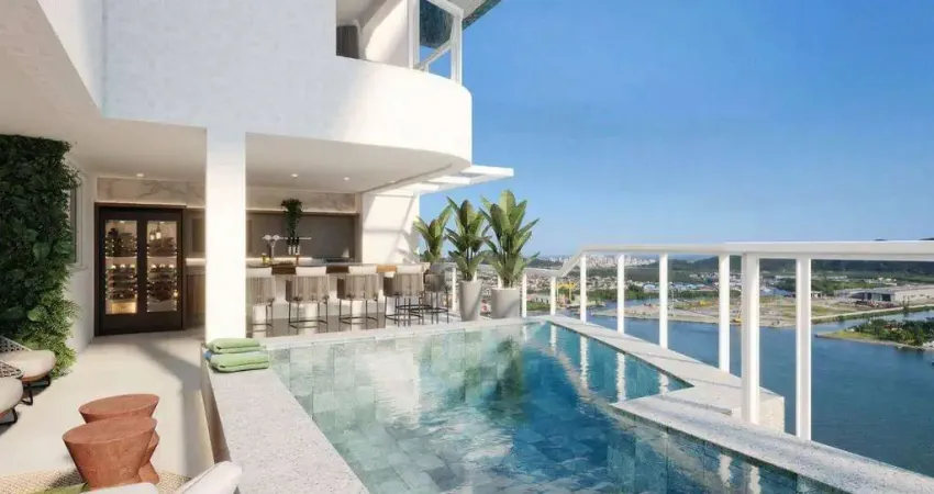 Cobertura com 4 dormitórios à venda, 301 m² por r$ 6.600.000,00 - ponta da praia - santos/sp