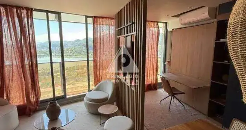 Maravilhoso studio de 40m², com sacada, vista mar da barra da tijuca.