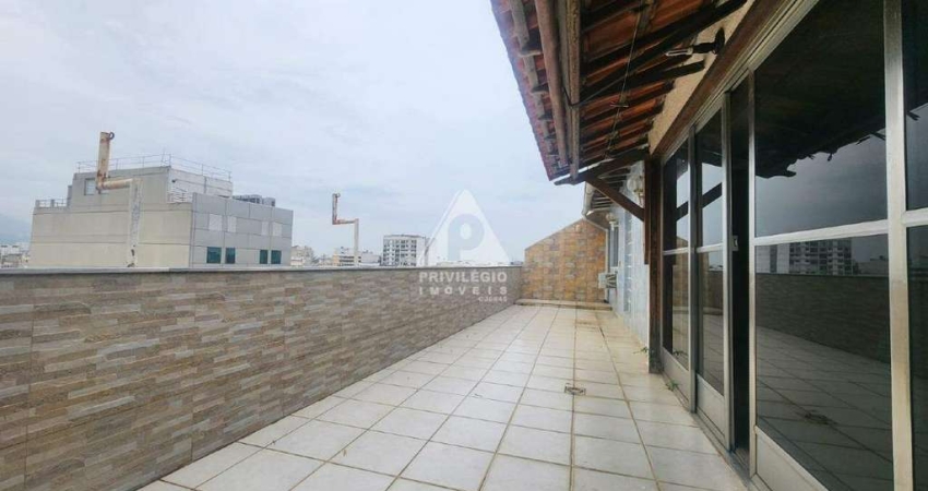 Cobertura duplex com vista lateral para o mar e 1 vaga em Copacabana