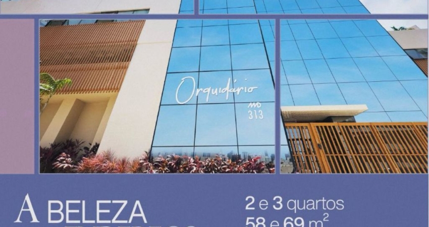 Apartamento 2/4 sendo 1 suíte 58 m2 Orquidário Parque Bela Vista