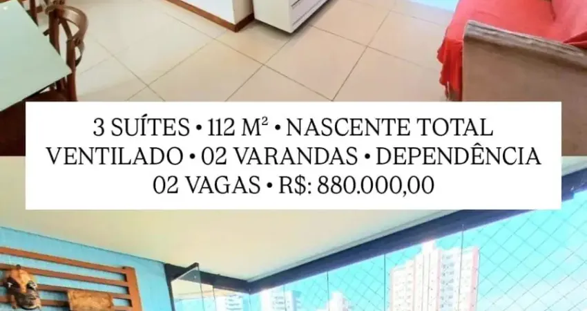 Lindo Apartamento 3 Suítes à Venda na Pituba – Nascente Total | 112 m²