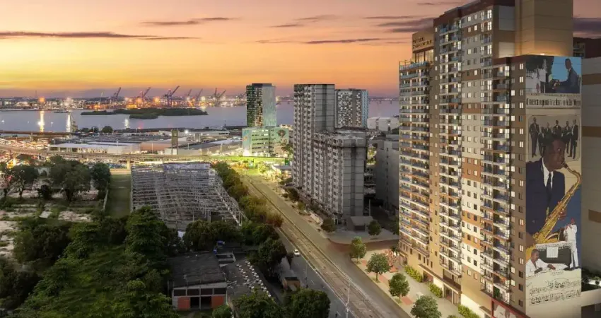 Apartamentos 1 quarto, varanda, condomínio com área de lazer resort, lojas comerciais, no porto maravilha