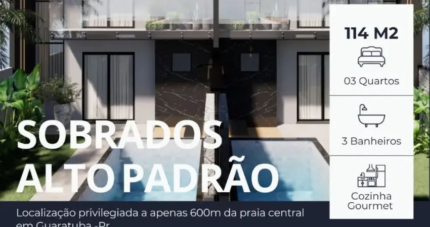 EXCELENTE SOBRADO ALTO PADRÃO GUARATUBA COM PISCINA BREJATUBA