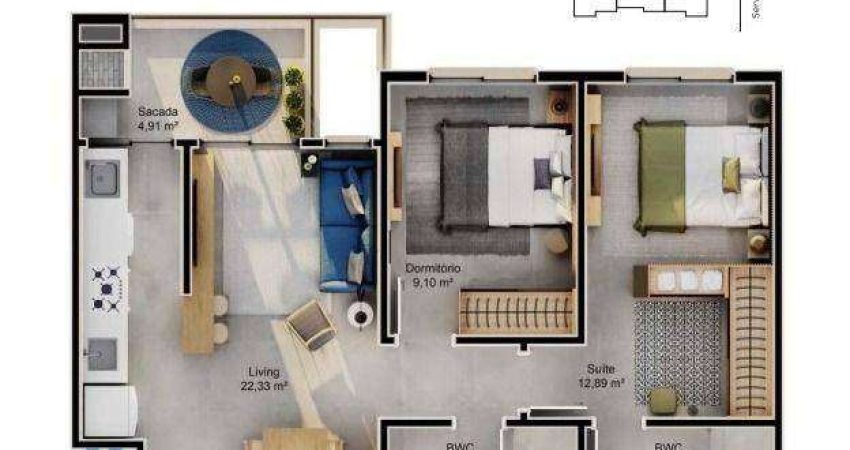 Apartamento à venda, 64 m² por R$ 1.114.000,00 - Cacupé - Florianópolis/SC