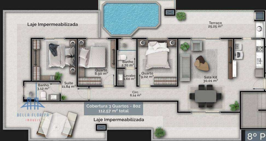 Cobertura com 3 dormitórios à venda, 112 m² por R$ 1.355.000,00 - Carvoeira - Florianópolis/SC
