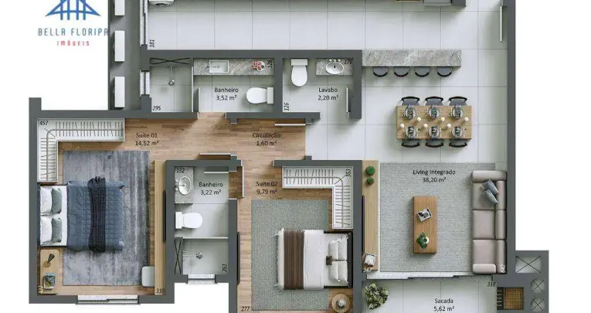 Apartamento com 2 dormitórios à venda, 76 m² por R$ 1.497.000,00 - João Paulo - Florianópolis/SC