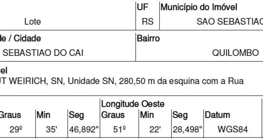 Oportunidade Única em SAO SEBASTIAO DO CAI - RS | Tipo: Terreno | Negociação: Venda Direta Online  | Situação: Imóvel