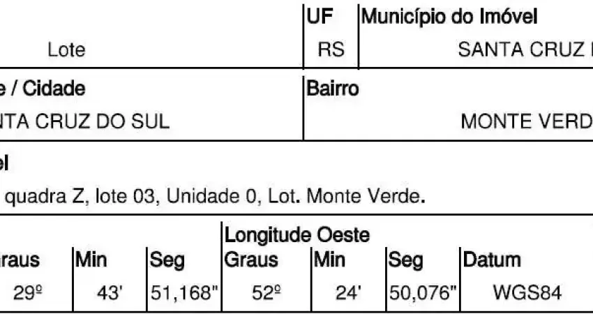 Oportunidade Única em SANTA CRUZ DO SUL - RS | Tipo: Terreno | Negociação: Venda Direta Online  | Situação: Imóvel