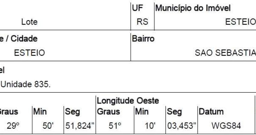 Oportunidade Única em ESTEIO - RS | Tipo: Terreno | Negociação: Venda Online  | Situação: Imóvel