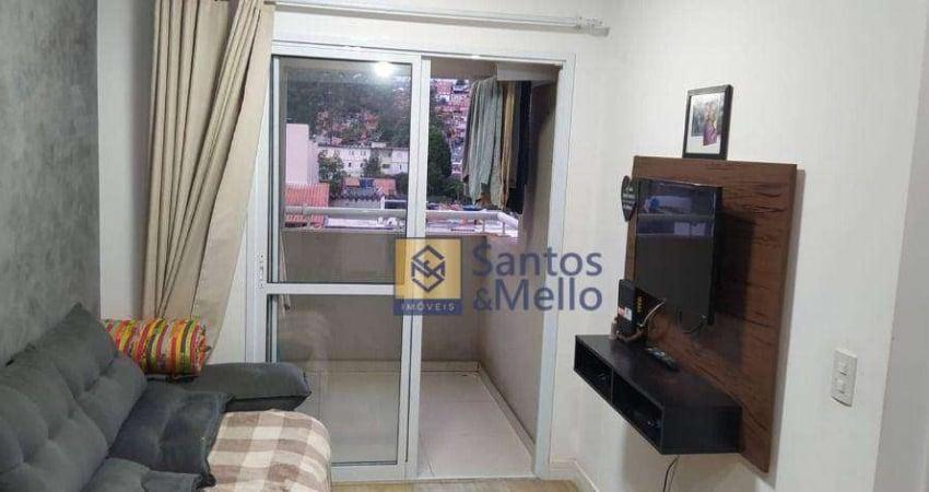 Apartamento com 2 dormitórios para alugar, 55 m² por R$ 2.579,16/mês - Vila Tibiriçá - Santo André/SP