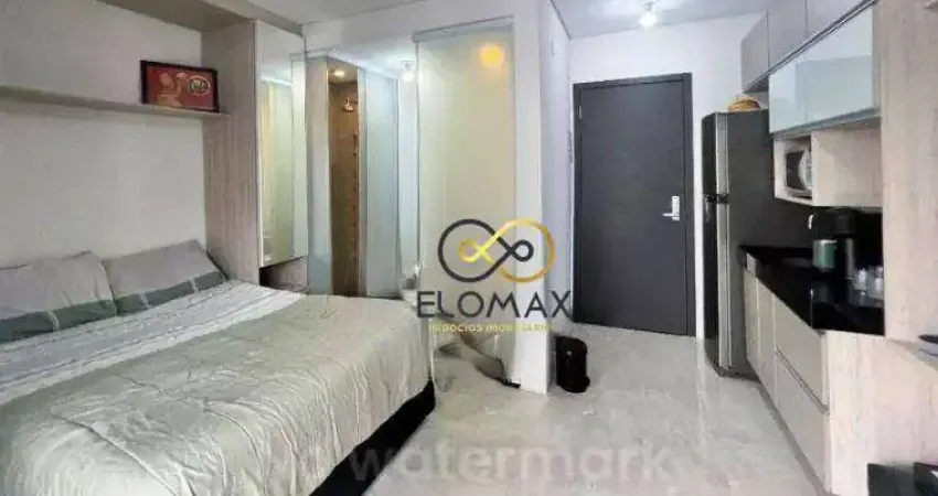 Vende -= studio mobiliado - 1 quarto - 1 banheiro, 1 vaga, varanda - vila olímpia - sp.