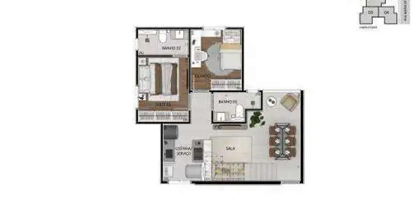 Apartamento com 2 quartos à venda na Rua Montese, Santa Branca, Belo Horizonte