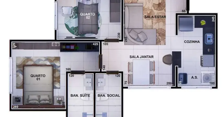 Apartamento com 2 quartos à venda na Rua do Carmelo, Santa Branca, Belo Horizonte