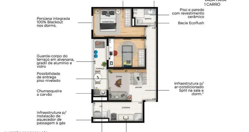Apartamento à venda, 2 quartos, 1 vaga, Centro - São Bernardo do Campo/SP