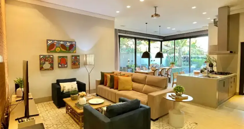 Alphaville Cuiabá 2 Casa térrea a venda Porteira Fechada - Terreno 417m2 - Área Construída 217m2 - 3 Quartos sendo uma suíte e 2 Demi-suíte - Lavanderia - Banheiro Social - Sala de estar integr