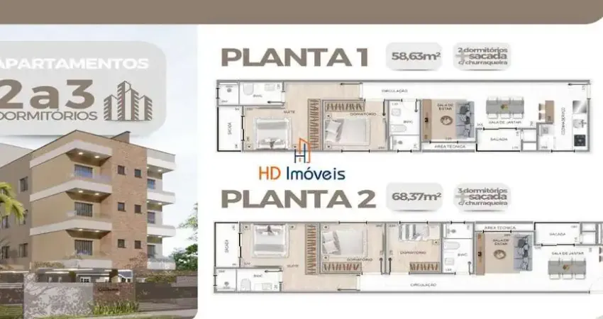 Prontos para morar! apartamentos com sacada + churrasqueira, vaga de garagem no centro de pinhais/pr