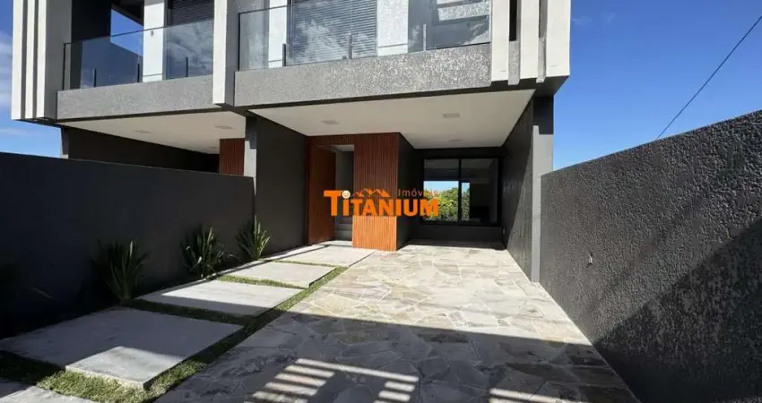 Casa à venda com 3 dormitórios, sendo 1 suíte, lareira, churrasqueira, no Bairro Rincão em Novo Hamburgo.