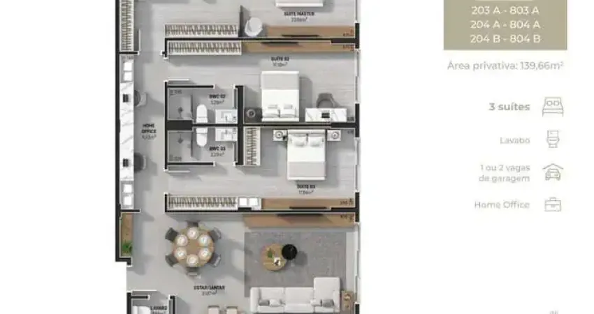 Apartamento 3 quartos Novo estreito Florianópolis Costa Azul Clube Residencial